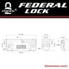 Federal Lock Combination Locking Bolt, Heavy Duty Sliding Lock with
