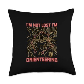 Orienteering Clothing Lost Im Compass Hiking Orienteering Throw Pillow, 18x18, Multicolor