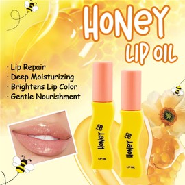 Hydrating Lip Oil Set, 2Pcs Aloe Vera & Honey Infused Lip Gloss Set, Long Lasting Nourishing Lip Care, Non-Sticky Hydrating and Moisturizing Lip Balm for Dry Lips, Plumping Lip Glow Oil