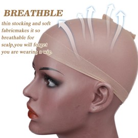 Dixtefo 6 Pcs HD Wig Cap, Wig Caps for Lace Front Wigs, Brown Stocking Wig Cap for Women, Bald Cap for Wigs (6pcs, Dark Brown) (Brown color, 22 Inch)