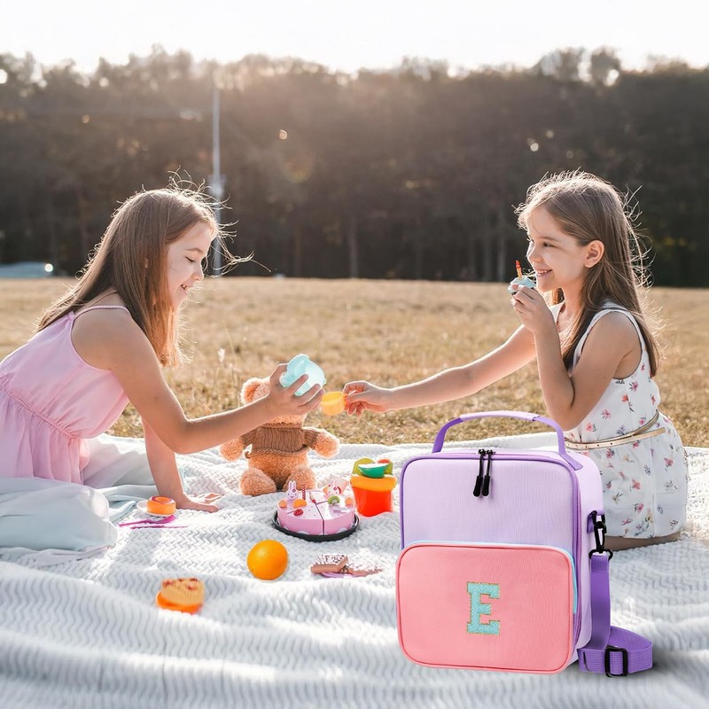 WOBAGMEN Insulated Lunch Box Container for Food Storage (purple, E)