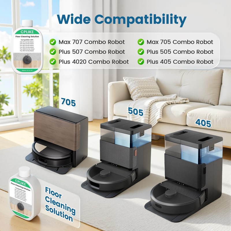 CPLIKE 2 Pack Floor Cleaning Solution Compatible with Roomba Plus