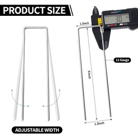 Galvanized Landscape Staples 6 Inch 120 Pack 11 Gauge Garden Stakes U-Shaped Heavy Duty