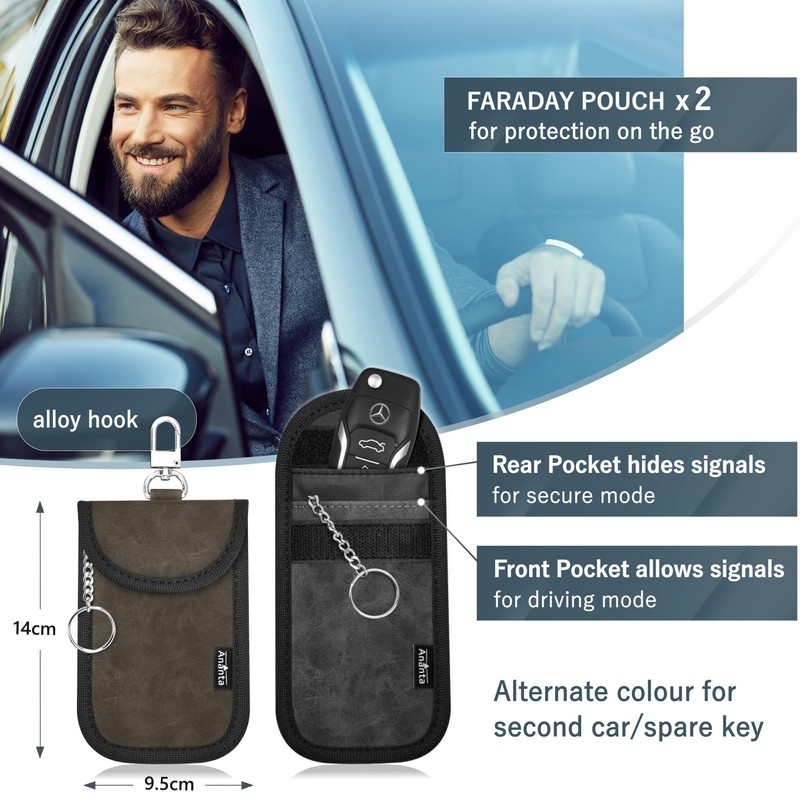 Ananta Faraday Box for Car Keys Plus 2 Faraday Pouches