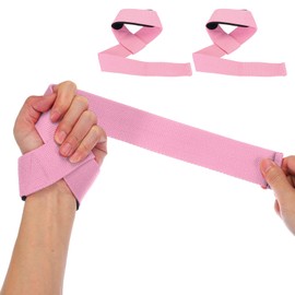 PATIKIL Lifting Straps Gym, 2 Pcs Gym Wrist Straps Padded for Weightlifting Gym Straps for Men Women Weightlifting Powerlifting, Pink
