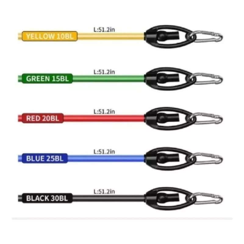 Molin Dollins Set Ligas De Resistencia Con Agarradera Fitness 11pzas