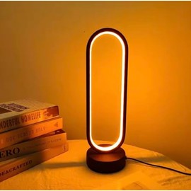 ZARCHE Table Lamp Bedside Bedroom Ring Lamp Living Room Dimmable Three-Color LED Lighting Night Light, Home Decor