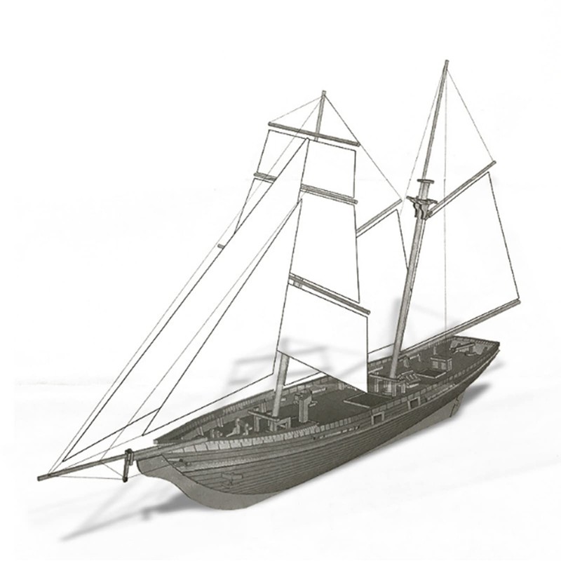 HAPYLY Scale DIY Hobby Wooden Ship Science Equipmen Assembly Model