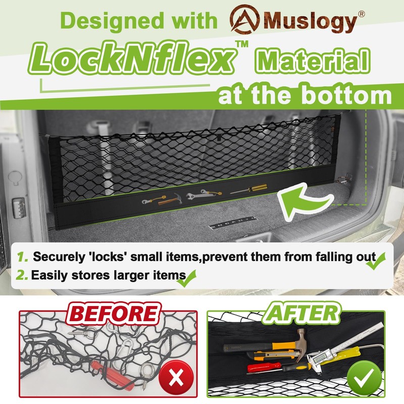 Muslogy Truck Bed Cargo Net Trunk Netting Compatible with Honda