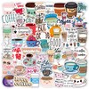 50 Pcs Coffee Stickers, Coffee Aesthetic Sticker Pack, Waterproof Vinyl