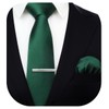 HISDERN Men's Wedding Ties and Pocket Square Tie Clip Set