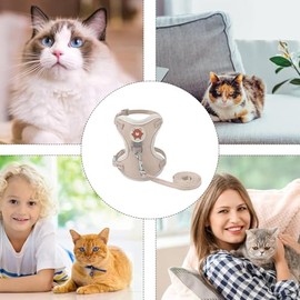 Arnés para gatitos - Arnés para caminar al aire libre para gatos  Correas para el pecho de gato  Arnés de chaleco de poliéster para gatos  Arnés...   