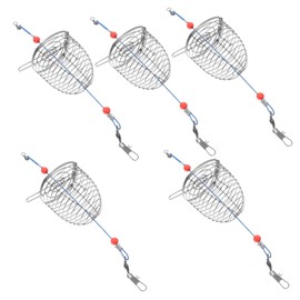 Gatuida 5Pcs Stainless Steel Fishing Trap Basket Durable Fishing Cage for EEL Crab Lobster Shrimp Portable Bait Cage for Outdoor
