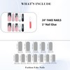 IMRAIN Press on Nails Long Square Fake Nails Black French