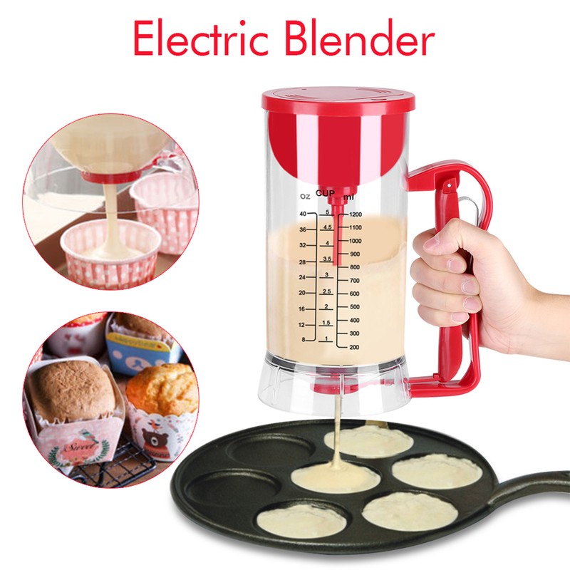 Cordless Electric Battery Powered Mixer Dispenser Pancake Cupcake Waffle Batter