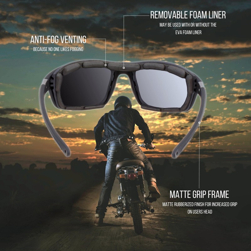 WYND Blocker Polarized Dry Eye Wind Resistant Sunglasses Motorcycle Glasses