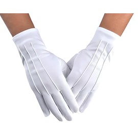 Handia - Guantes Blancos para militar, escolta, cadete, mesero, guante de algodón,Joyeria,Elegantes, Numismatica,Suavidad,Comodidad Unitalla, Unisex,(Hombre, Mujer)