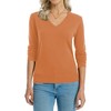 QUALFORT Sweaters for Women V Neck Long Sleeve Pullover Sweater