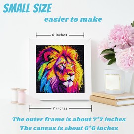 Libfx Diamond Art Kits for Kids with Frame Diamond Art for Kids Girls Boys Beginners Arts and Crafts for Kids Ages 8-12 Christmas Birthday Gifts (Lion)