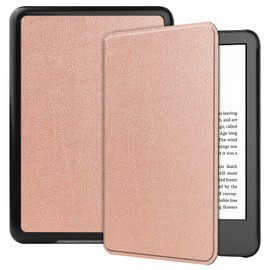 Haofun Case Compatible with Kindle 6 Inch (12th/11th Genernation, 2024/2022), Thin PU, Lightweight Flip Case, Lightweight and Waterproof, Slim Protective Case with Auto Sleep/Wake, Rose Gold