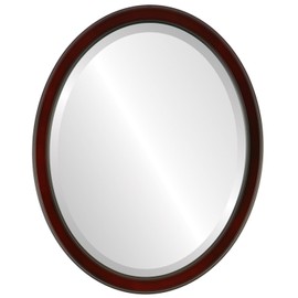 OVALCREST Oval Beveled Wall Mirror for Home Decor - Toronto Style - Rosewood - 18" x 14"