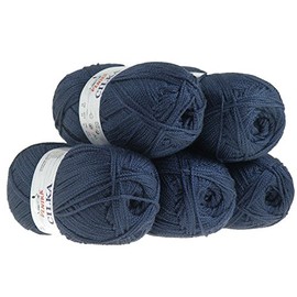 500 g CILKA by VLNIKA Classic Yarn Knitting Wool Crochet Yarn Summer Yarn, Colour: Night Blue