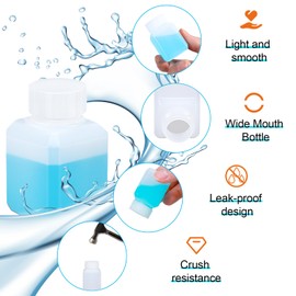 UMETASS 1oz Leak Proof Plastic Bottles with Caps, Laboratory Reagent Bottle, Reusable Small Pill Storage Containers for Travel, Classrooms, Home (6 pack translucent)