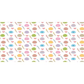 Ambesonne Easter Pencil Pen Holder, Colorful Eggs with Stripes Dots Leaves Branches and Hearts Joyous Spring Elements, Ceramic Pencil Holder for Desk Office Accessory, 3.6" X 3.2", Multicolor