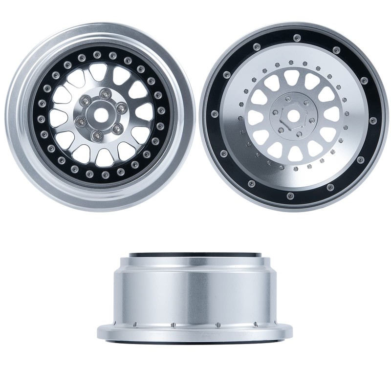 CNC Beadlock Wheel Rims Wheel Hubs for 1:10 Losi Baja