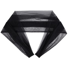 BENECREAT Detachable Tulle Sleeves, 110cm Black Bridal Tulle Shawl Lace Sheer Puffy Sleeves Dress Sheer Capes Cover Up Accessory for Wedding, Costume, Formal Party Prom