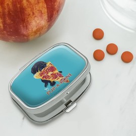 Pup-A-Roni Pepperoni Pizza Puppy Dog Humor Funny Rectangle Pill Case Trinket Gift Box