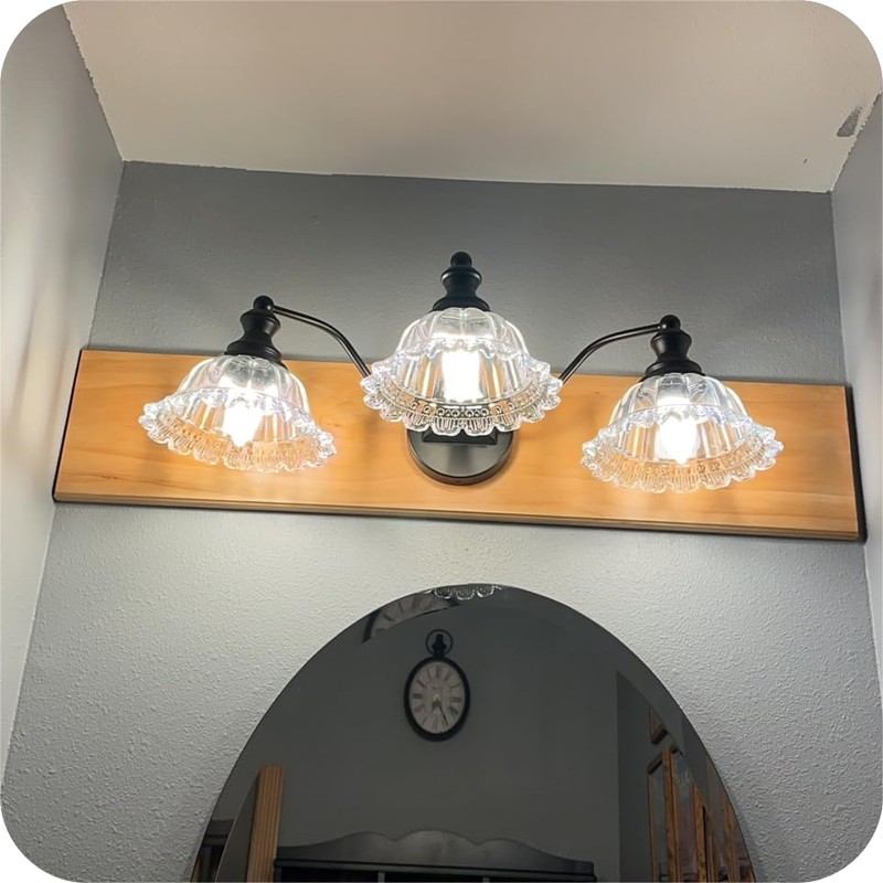 XIEDUN Farmhouse Vanity Lights for Bathroom Vanity Light Fixtures Black