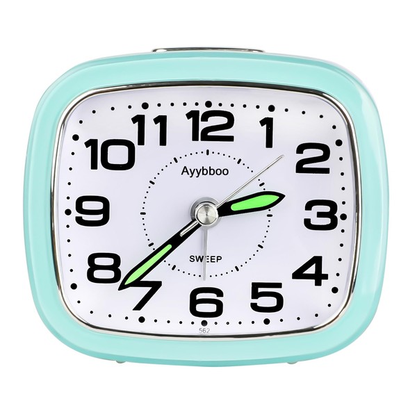 Ayybboo Analogue Alarm Clock, No Ticking Retro Alarm Clock with