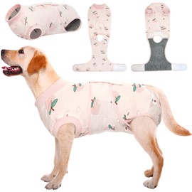 Kuoser Recovery Suit for Dogs Cats After Surgery, Professional Pet Recovery Shirt Dog Abdominal Wounds Bandages, Substitute E-Collar & Cone,Prevent Licking Dog Onesies Pet Surgery Recovery Suit