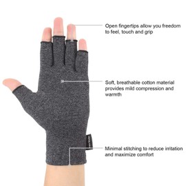Brace Master Arthritis Gloves 2 Pairs, Compression Glove Support and Warmth for Hands, Finger Joint, Relieve the Pain of Rheumatoid Arthritis, Osteoarthritis, Carpal Tunnel large