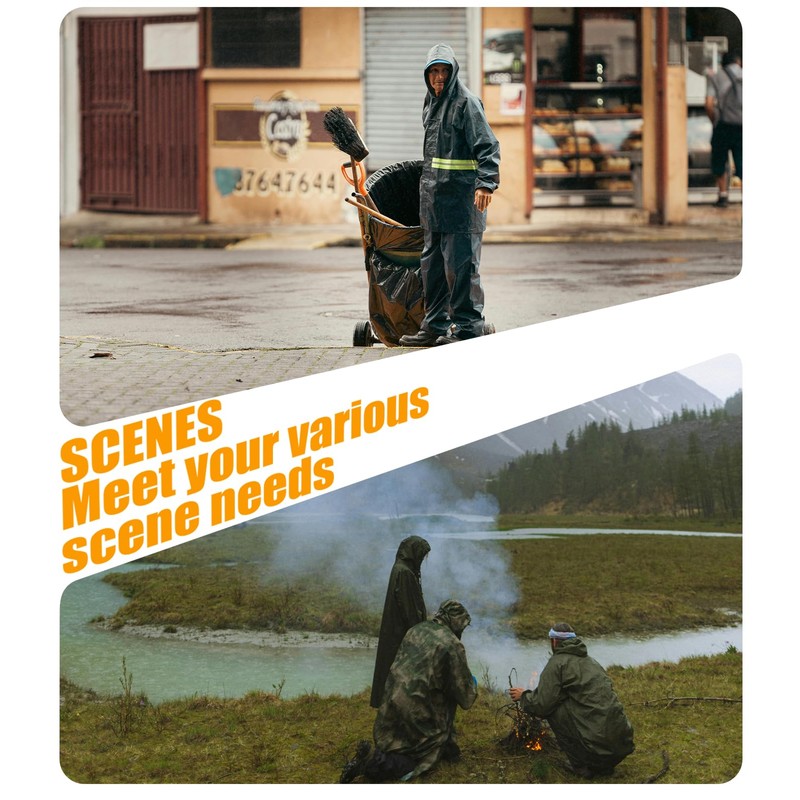 RainRider Long Raincoat for Adult Waterproof Lightweight Rain Jacket Reusable