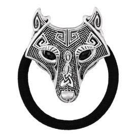 HAQUIL Metal Wolf Head Charm Hair Tie, Animal Pattern Elastic Rubber Band, Hair Holder, Hair Rope, Hair Accessories for Women