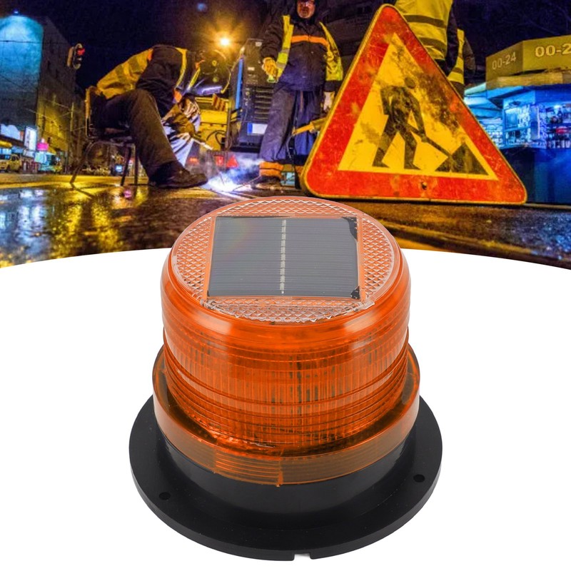 Solar Beacon Light Caution Light 8 LED Dusk to Dawn