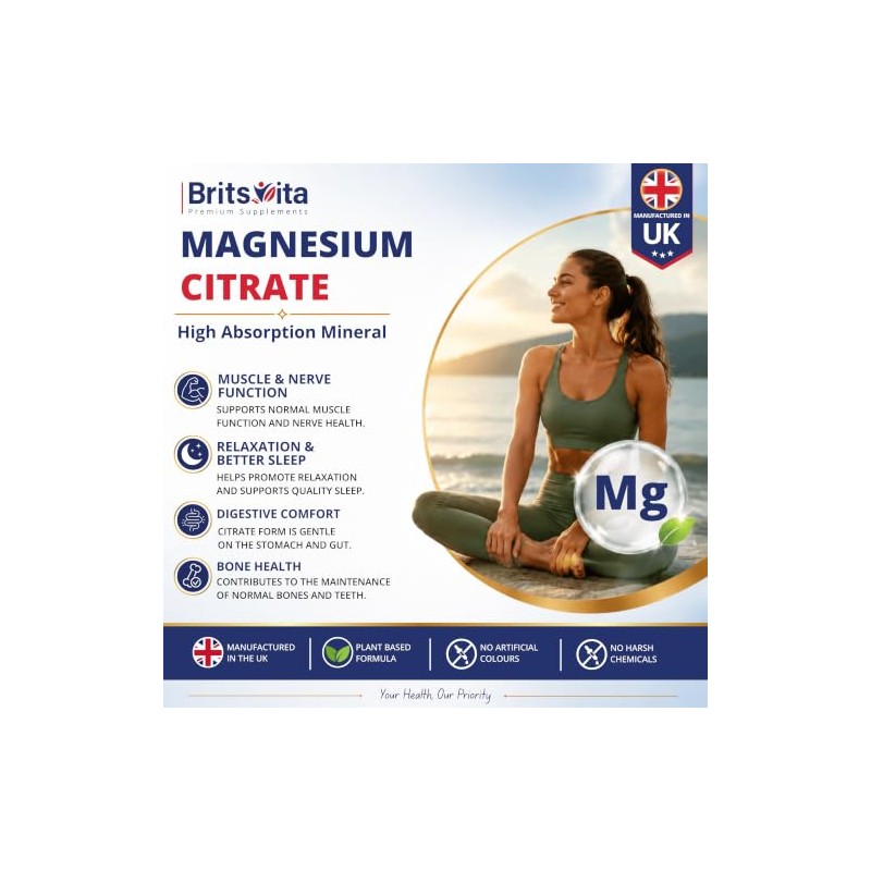 Magnesium Supplement 740mg 60 Vegan Capsules High Absorption