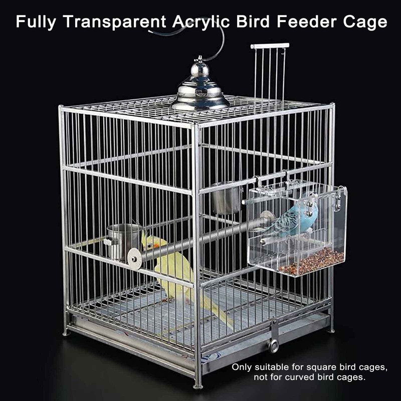 Automatic Acrylic Bird Feeder No Mess Bird Feeder Cage for