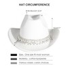 MTKCM White Cowgirl Cowboy Hat Wide Brim Bling Rhinestone Party