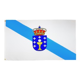 Galicia Flag 3' x 5' - Spanish region of Galicia flags 90 x 150 cm - Banner 3x5 ft Light polyester - Drapeau Galice AZ FLAG
