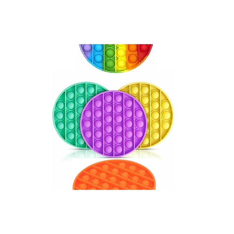 HiTechFix NEW ROUND PUSH POP SILICONE SENSORY FIDGET TOY ANXIETY