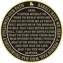 Black & Gold 1-10 Years Alcoholics Anonymous Medallion AA Coin Capsule Included (Fifteen Years)