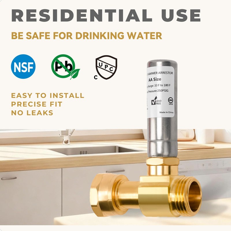 SECKWHALE, Stainless Steel Water Hammer Arrestor for Washing Machine, 3/4