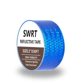 SWRT Reflective Tape 2 Inch x 30 Feet DOT-C2 Shining Star Fade Resistant Blue Reflective Tape Outdoor Waterproof Strong Adhesive Safety Warning Tape Reflector Conspicuity Tape for Trailer Trucks Bike