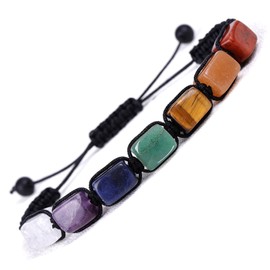 HESHPAWS Genuine 7 Chakra Adjustable Bracelets Crystal Healing Stones Bracelets Supernatural Reiki Natural Stones Bead Bracelets for Women Men (7 Chakra)