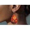 Twisted R Design Red and Gold Dreams Wood Dangle Teardrop