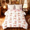 7 Pieces Western Cowgirl Comforter Set Full,Pink Bowknot Cowgirl Boots