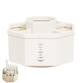 Goldyida Desk Organiser Rotatable 360 Degree Rotating Office Organiser Pen Holder Creative Office Pen Holder 5 Sorting Compartments for Pencils, Coloured Pencils, Various Stationery (A)
